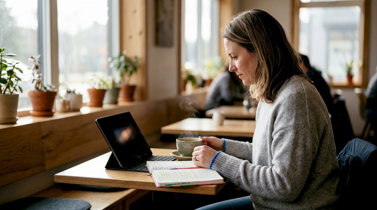 Woman joining condition-specific support group online