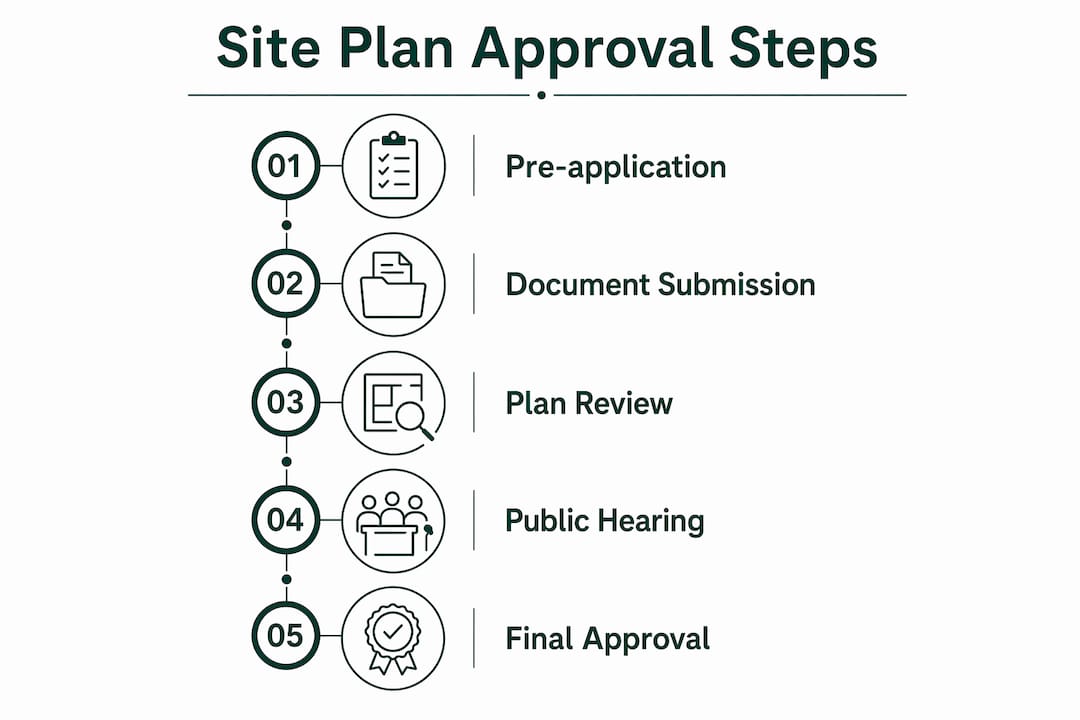 Infographic of site plan approval steps