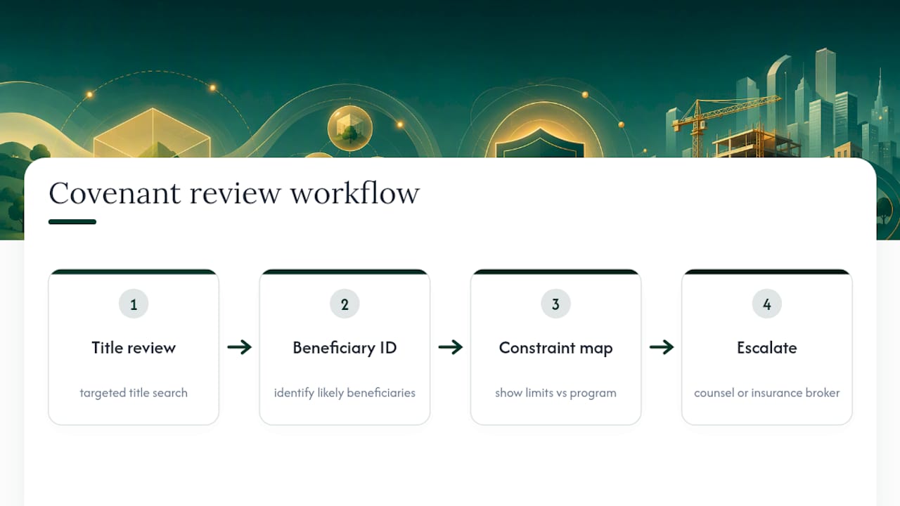 Feasibility study covenant risk workflow