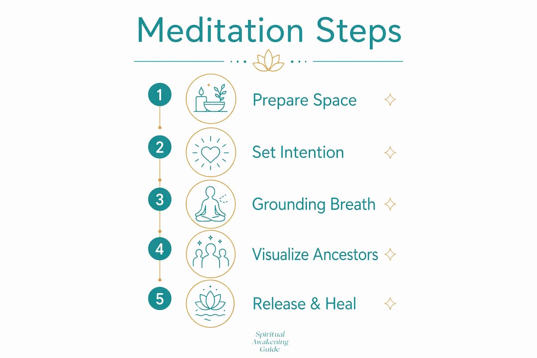 Infographic outlining ancestral healing meditation steps