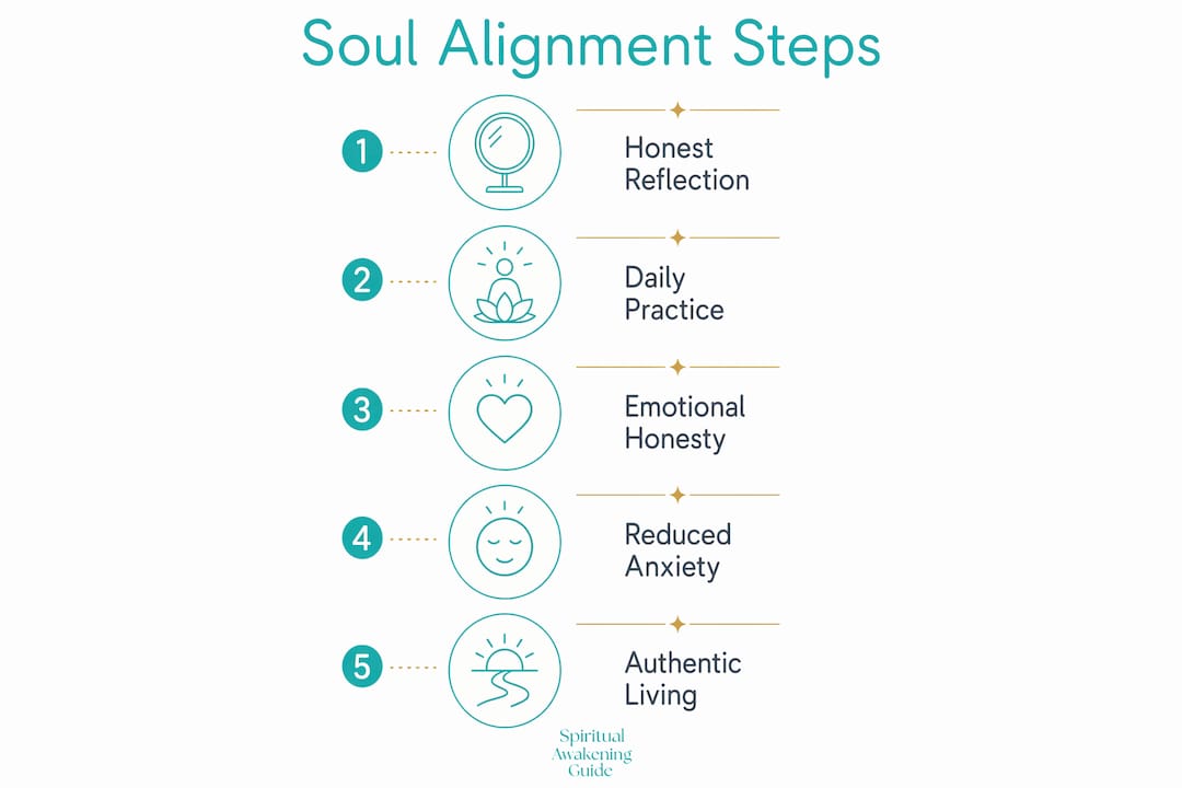 Infographic illustrating steps of soul alignment