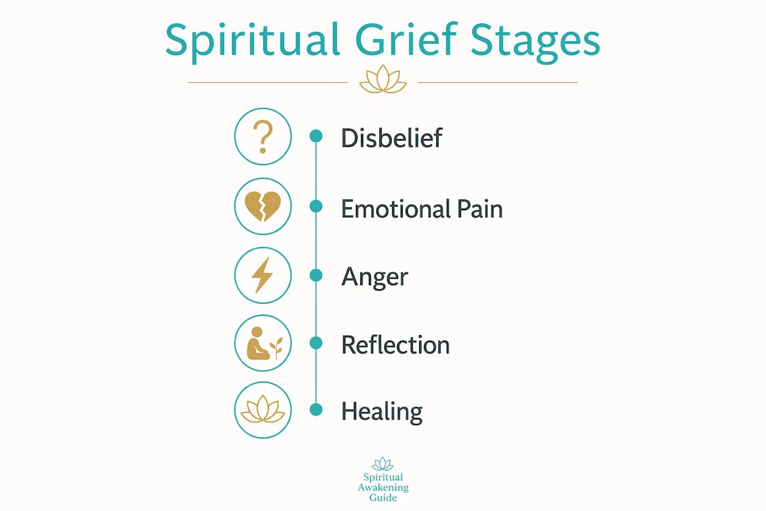 Infographic illustrating stages of spiritual grief