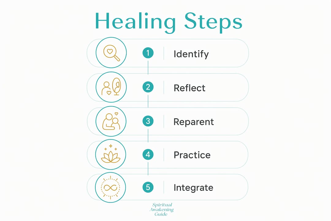 Inner Child Healing Practices: A Practical 2026 Guide 1 Infographic showing steps of inner child healing