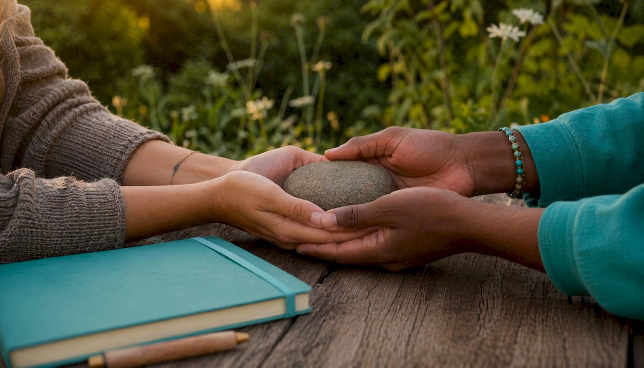Grounding Exercises for Healing: A Practical Guide 2 Close-up hands holding ice cube for grounding