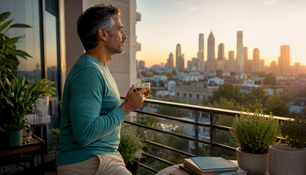 Changing Your Life: A Practical System for 2026 2 Man contemplating personal growth by kitchen window