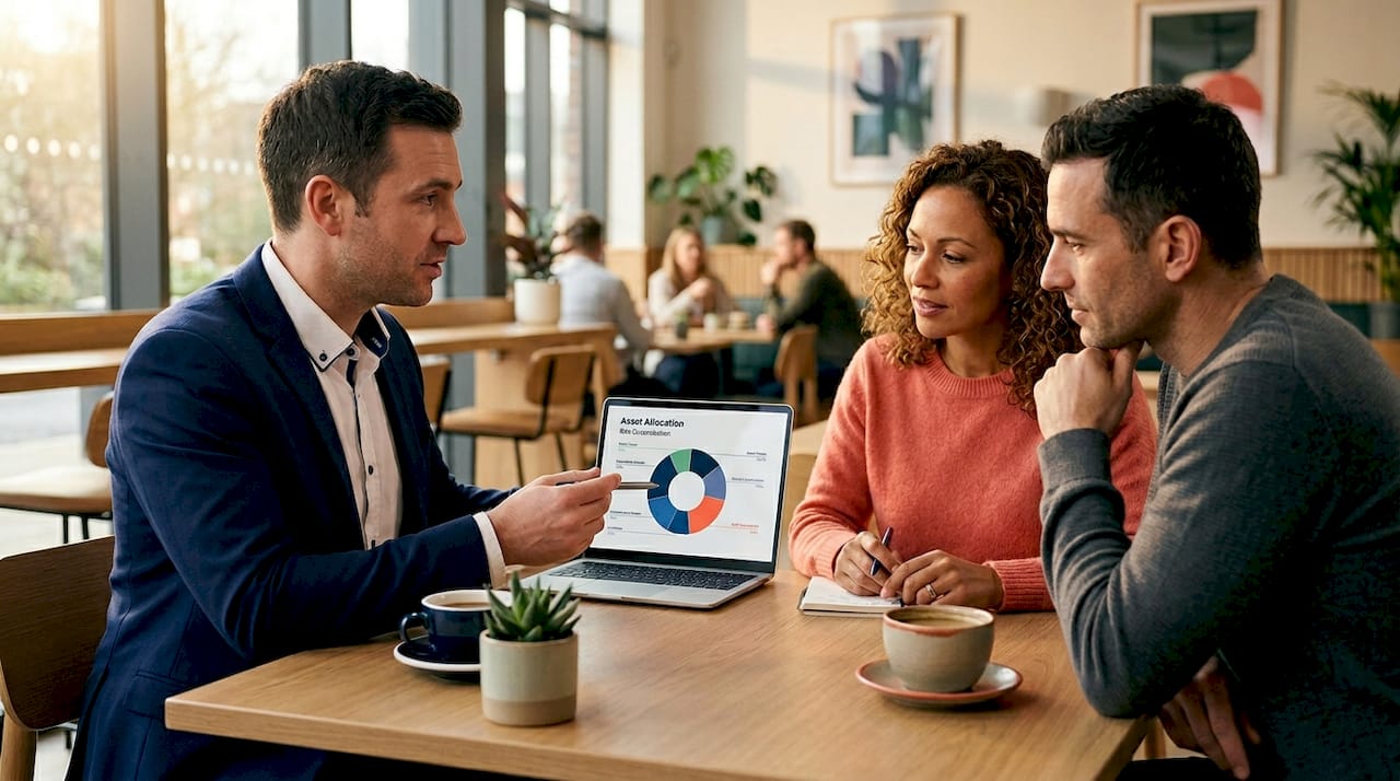 Singapore endowment plan explained: 2026 guide 2 Financial advisor explaining endowment plan charts