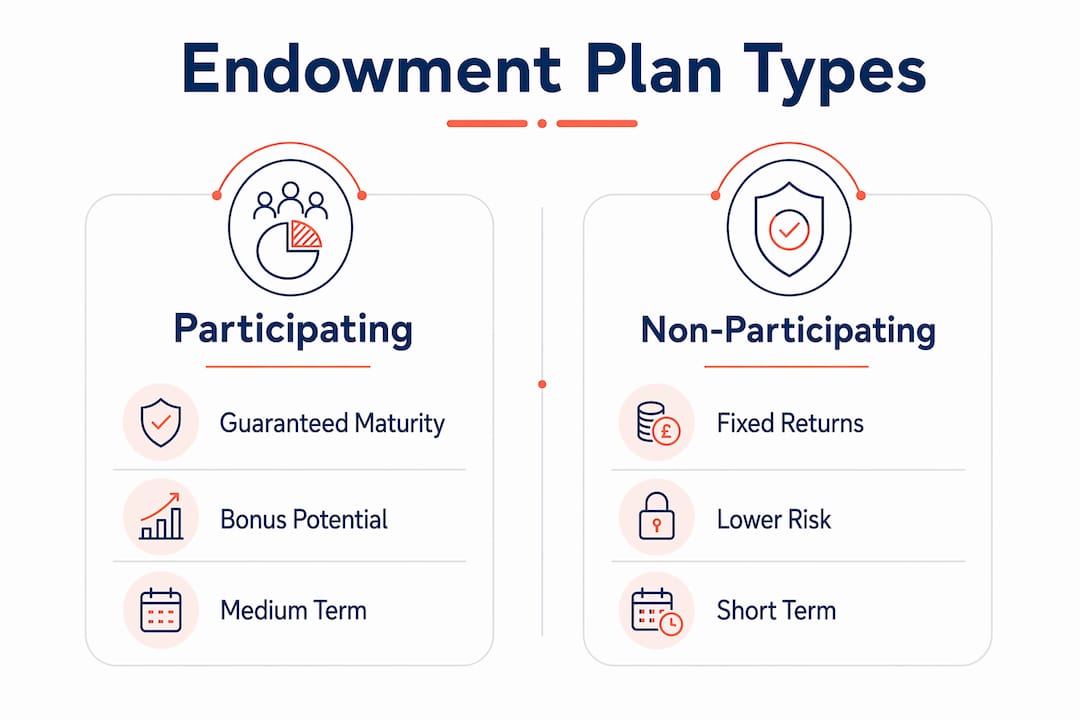 Singapore endowment plan explained: 2026 guide 3 Infographic comparing endowment plan types