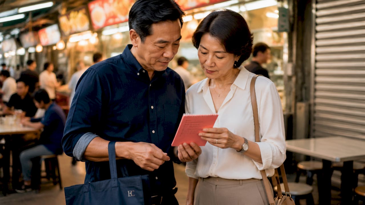 How to save $20,000 in a year in Singapore 3 Couple planning grocery budget in kitchen