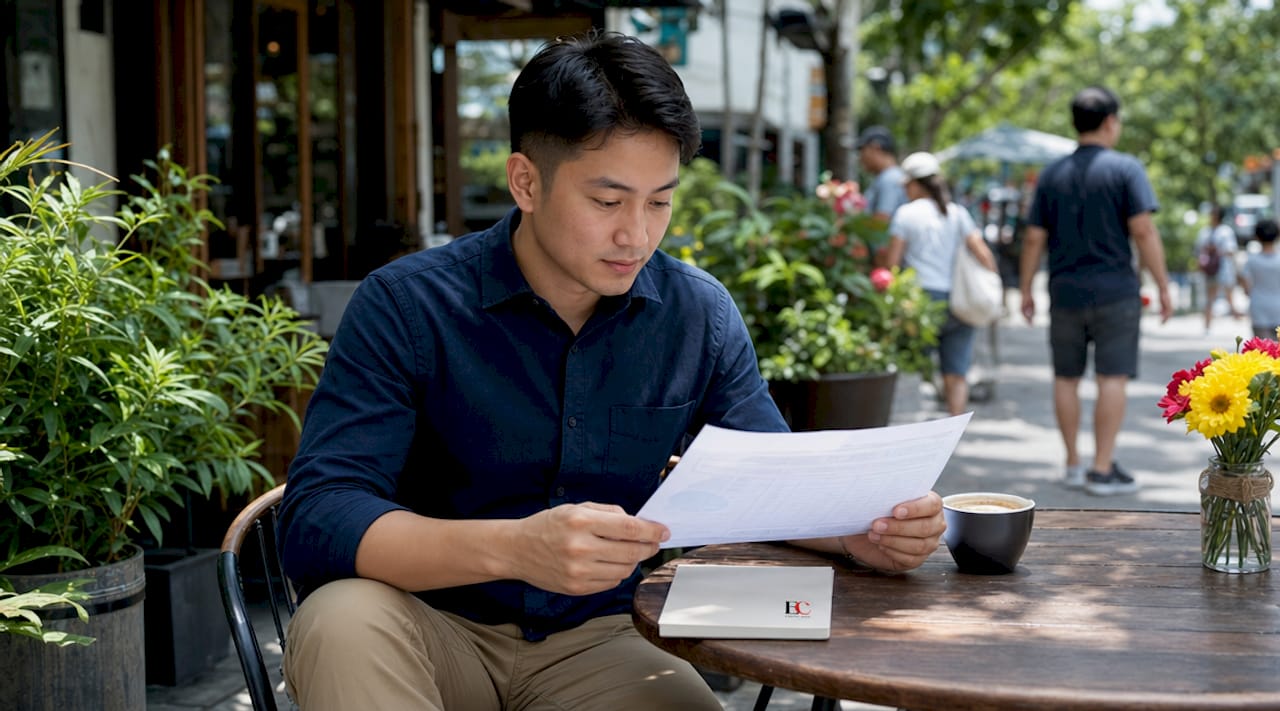 What is a debt management plan? A 2026 guide 2 Man reviewing budget worksheet for debt management