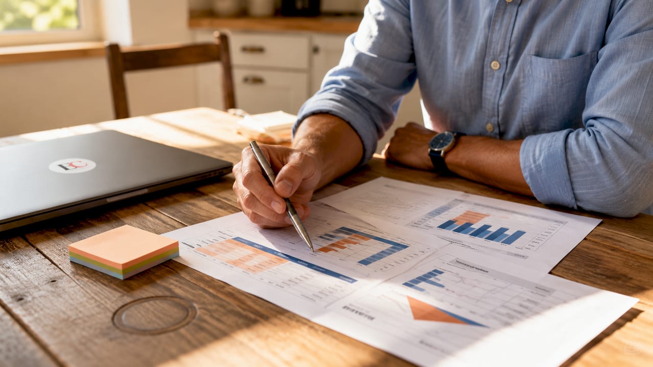 Singapore income tax rates 2026: your complete guide 2 Hands pointing at Singapore progressive tax rate charts on desk