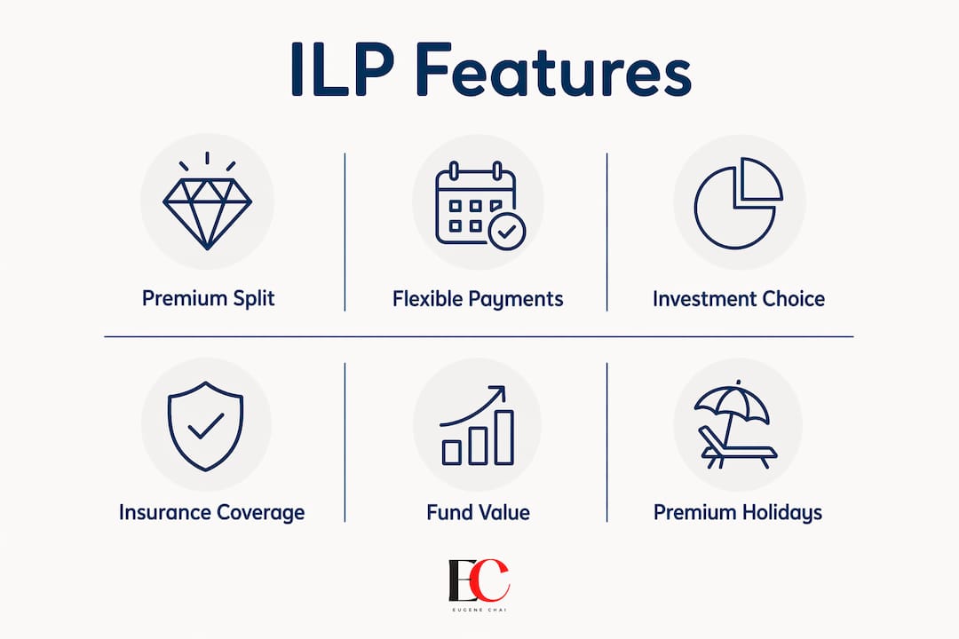 Singapore investment-linked policy explained for young adults 3 Infographic outlining key features of investment-linked policies