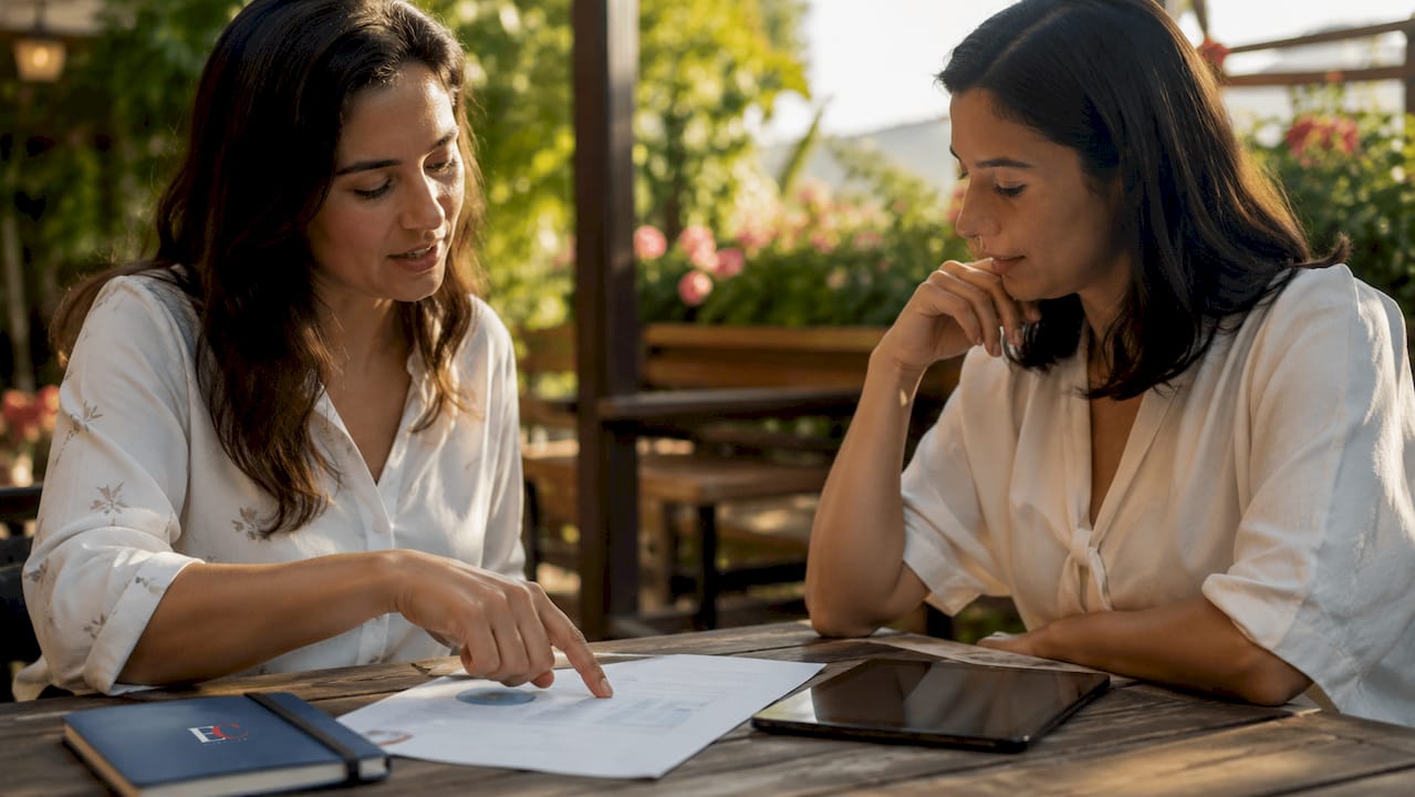 Singapore MAS regulations explained: your 2026 guide 3 Two professionals discussing MAS 2026 updates in coworking space