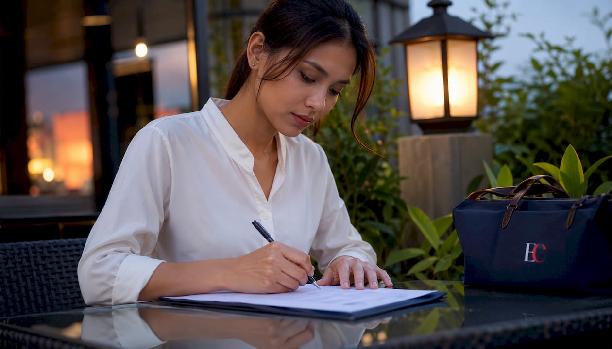 Singapore SRS account explained: your 2026 guide 2 Woman signing documents to open SRS account