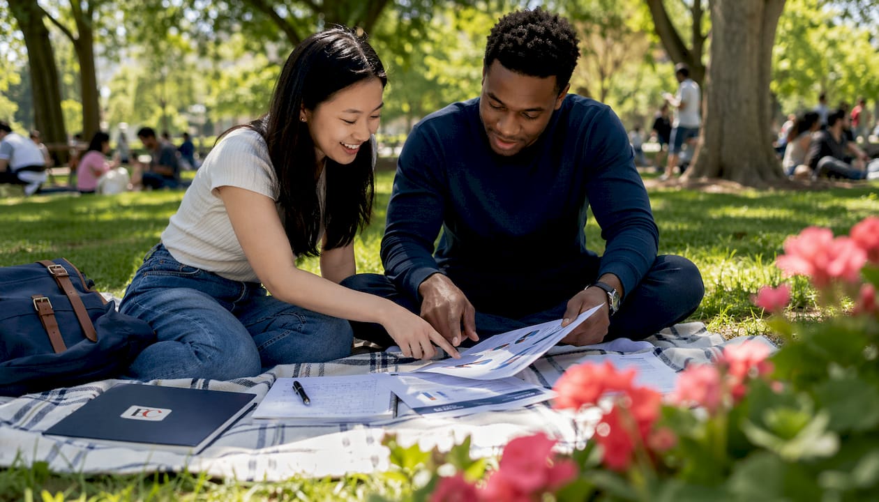 What is an endowment savings plan: 2026 guide 4 Two students discussing endowment policy types at table