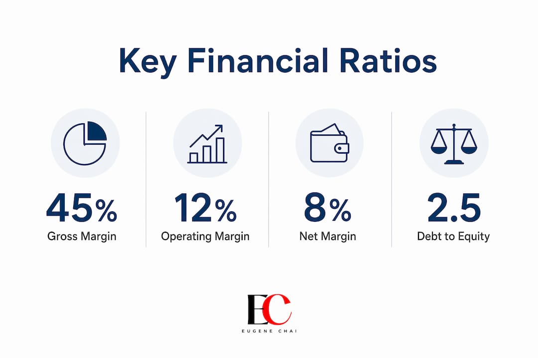 Role of financial statements in investing: your 2026 guide 4 Infographic showing key financial ratios