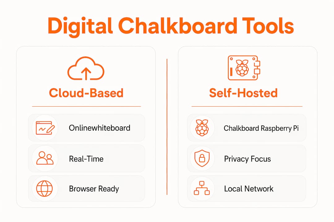 Infographic comparing digital chalkboard tools