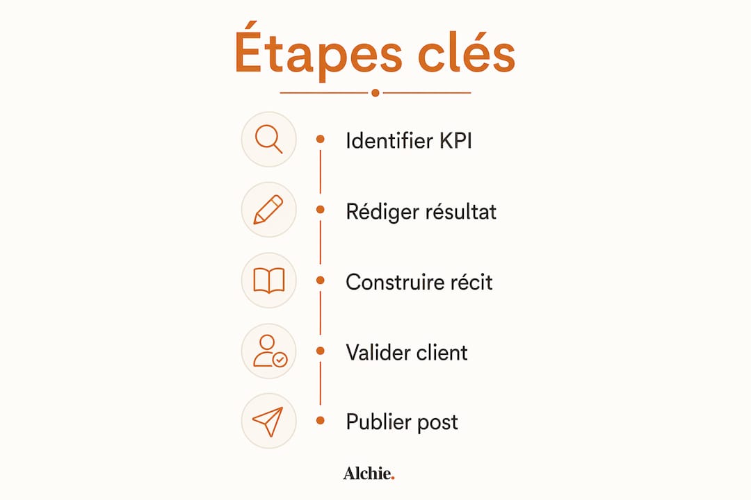 Infographie : les étapes clés pour construire un cas client percutant sur LinkedIn