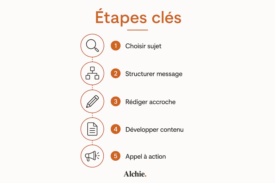 Infographie : les étapes essentielles pour rédiger un post percutant sur LinkedIn
