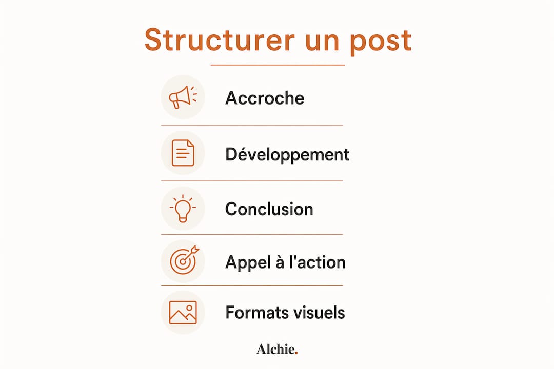 Infographie : les étapes indispensables pour rédiger un post efficace