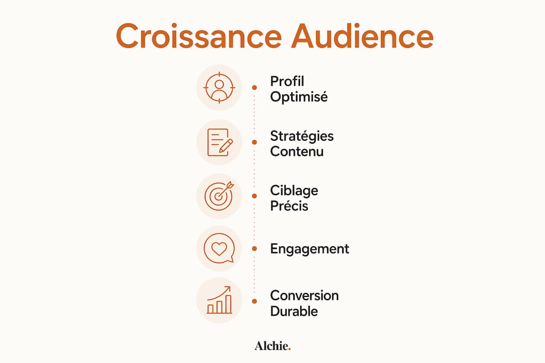 Découvrez une infographie qui détaille les différentes étapes pour développer votre audience sur LinkedIn.