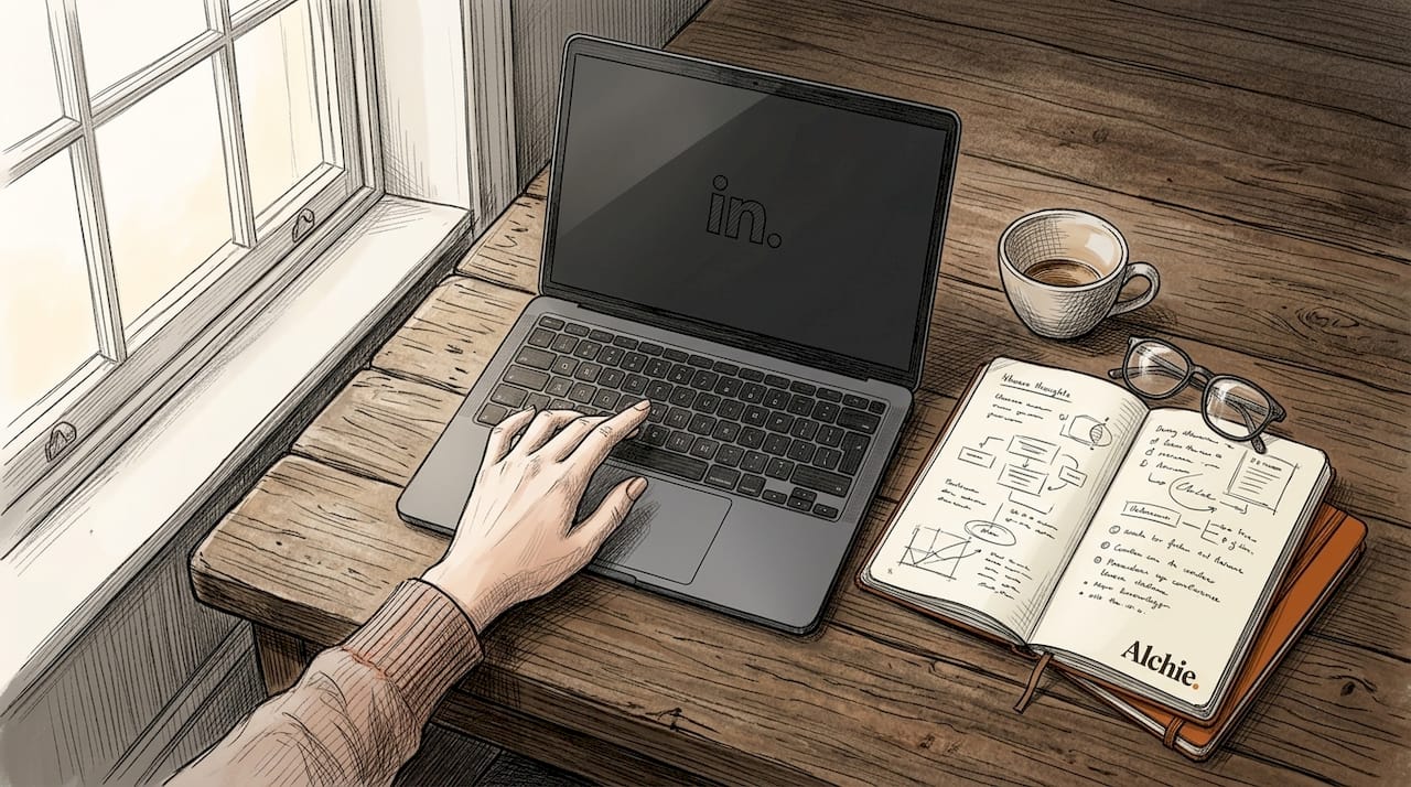 Une main en train de taper sur le clavier d’un ordinateur portable au bureau