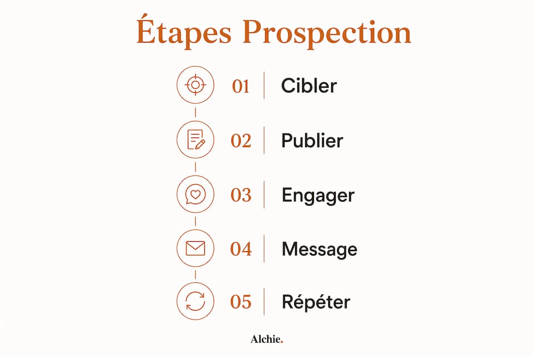 Infographie : les étapes clés d’une prospection LinkedIn tout en finesse