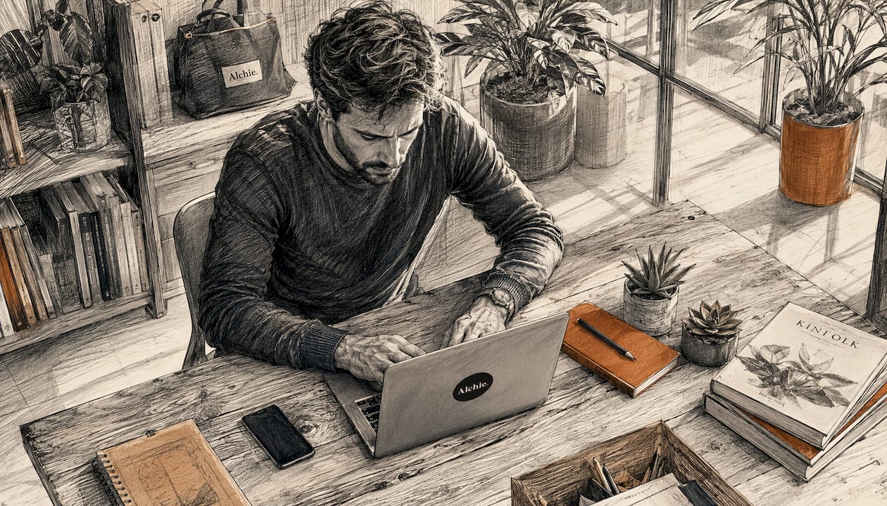Un entrepreneur en pleine réflexion devant son écran, concentré sur ses projets.