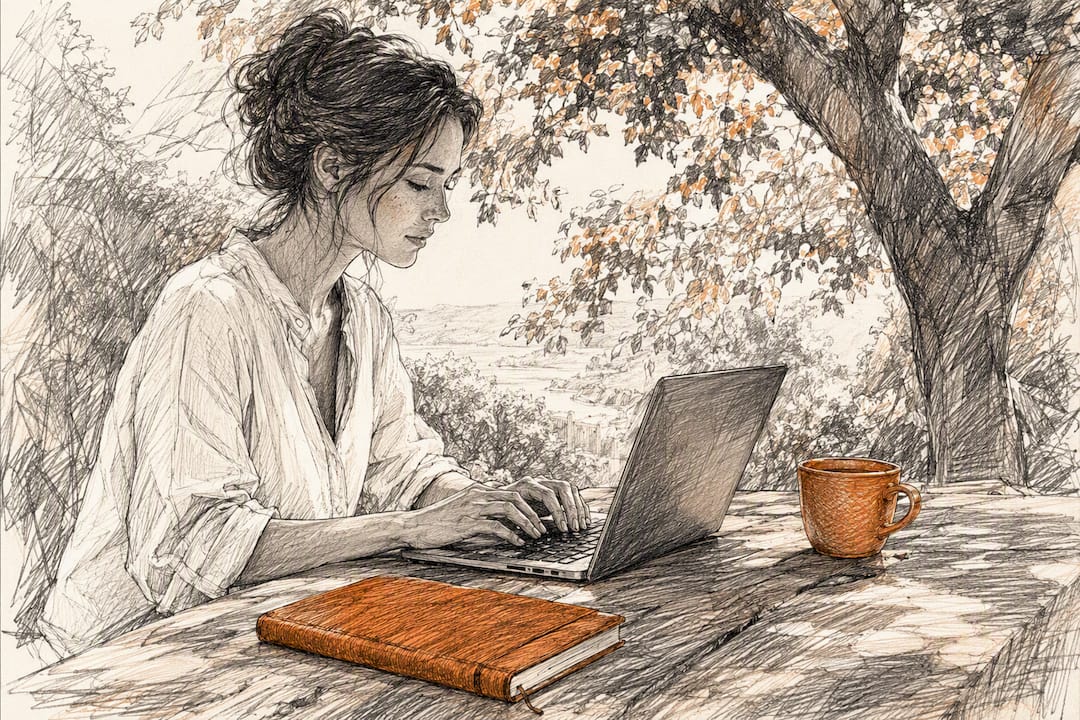 Freelance en train de taper un commentaire sur LinkedIn