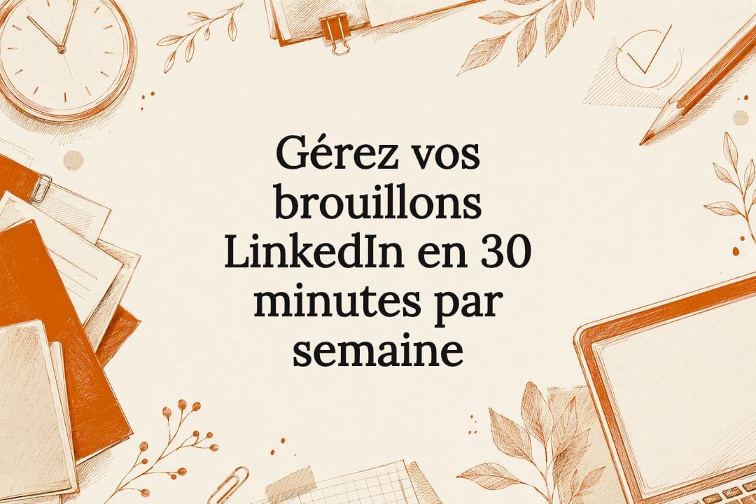 Gérez vos brouillons LinkedIn en 30 minutes par semaine