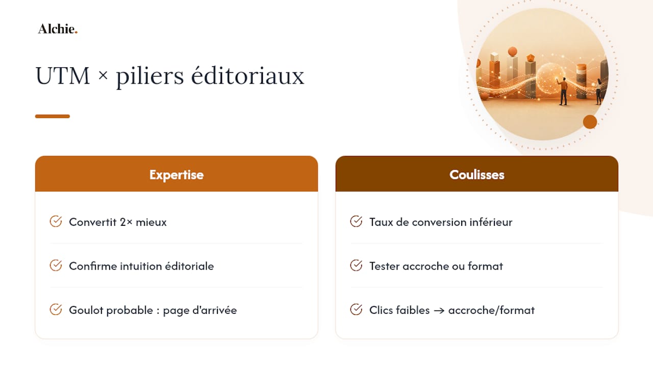 Comparaison des conversions selon les piliers éditoriaux