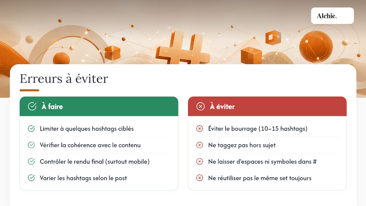 Les erreurs qui sabotent vos hashtags LinkedIn — overview diagram