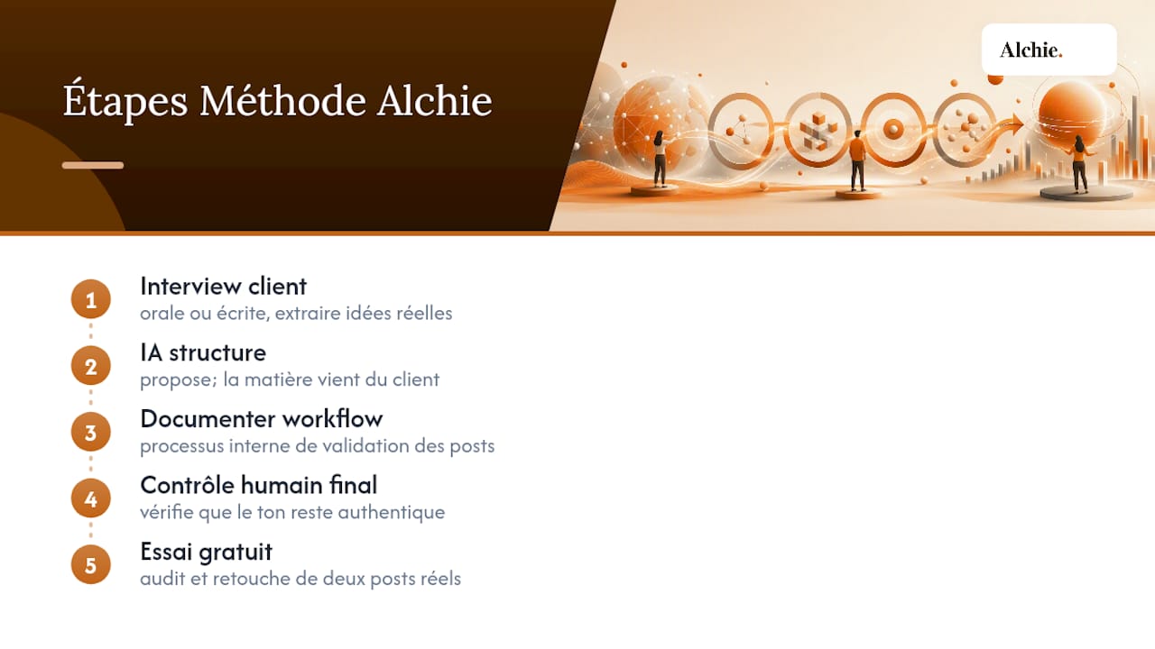 Méthode Alchie : auditer sans uniformiser la voix — overview diagram