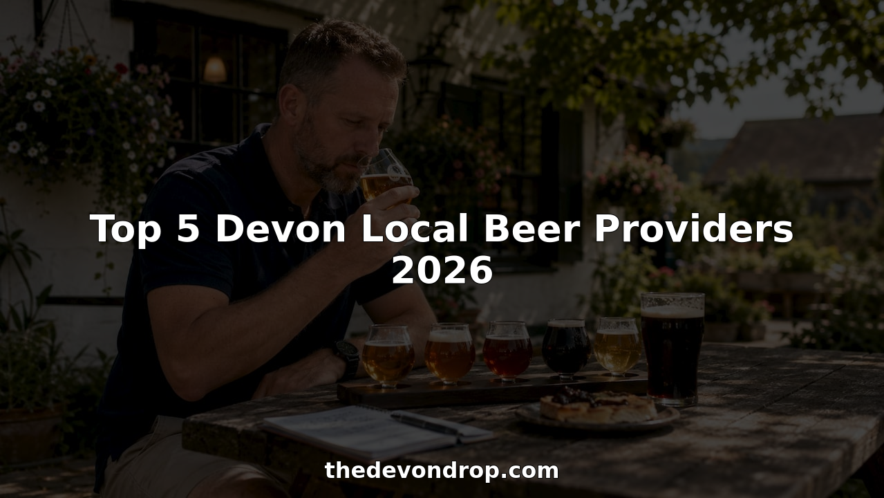 Man tasting local Devon craft beers in pub