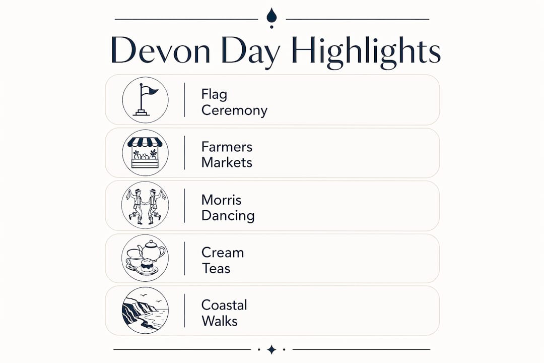 Infographic showing Devon Day celebration highlights