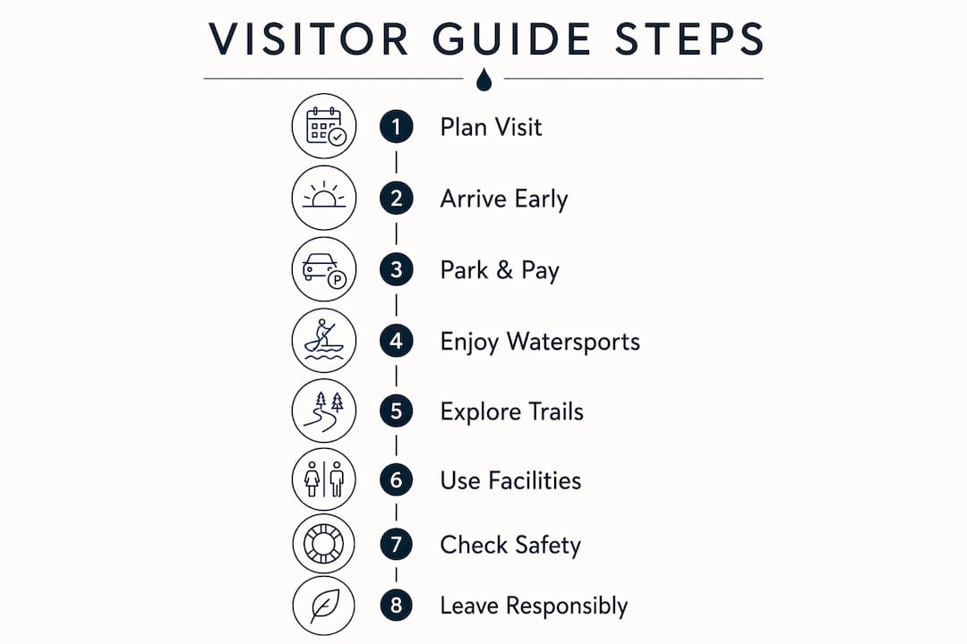 Infographic showing visitor guide steps for Blackpool Sands