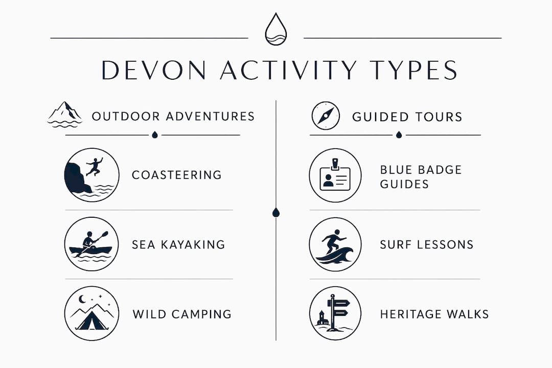 Infographic showing Devon activity types categories