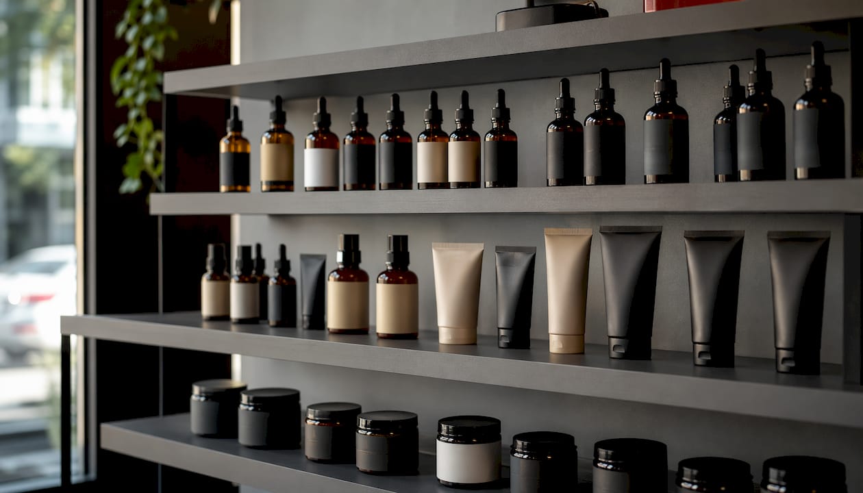 Segmented CBD product tiers on retail shelf
