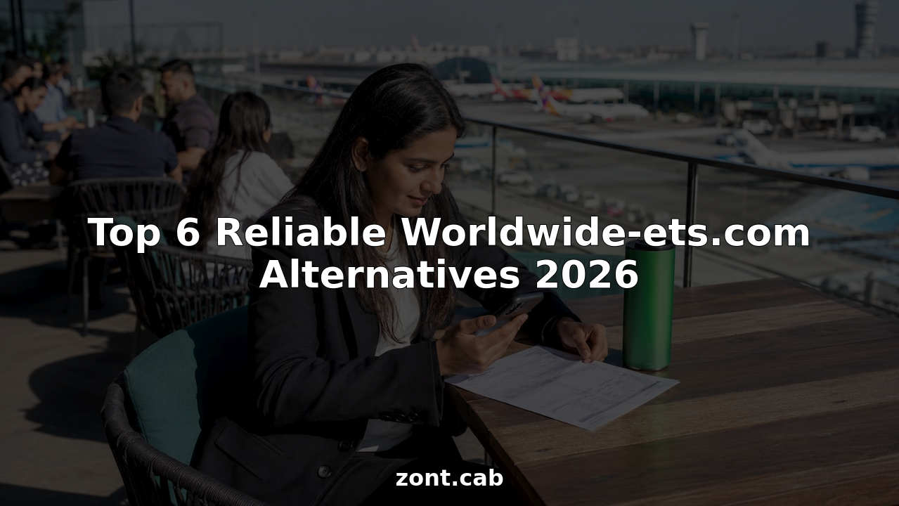Businesswoman booking airport transfer on smartphone