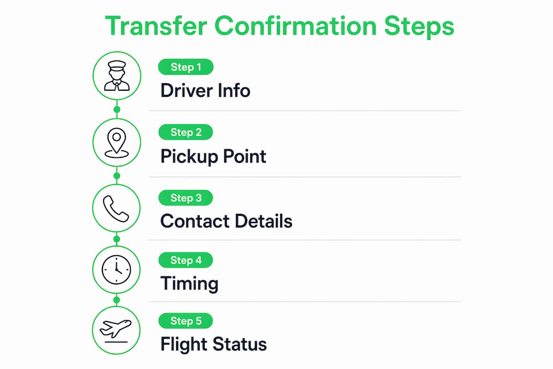 Infographic illustrating steps of transfer confirmation process