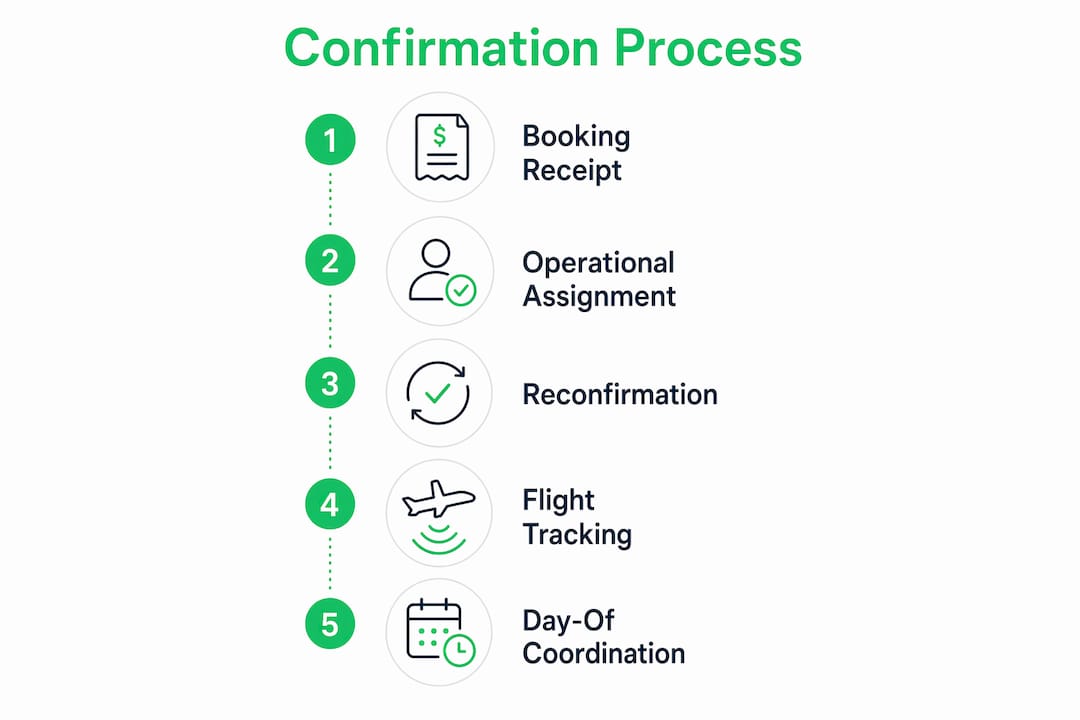 Infographic showing step-by-step transfer confirmation process