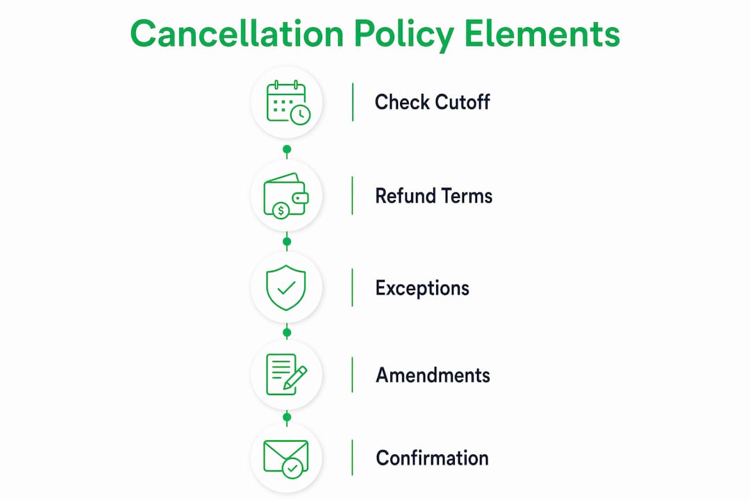 Infographic showing steps to understand cancellation policies