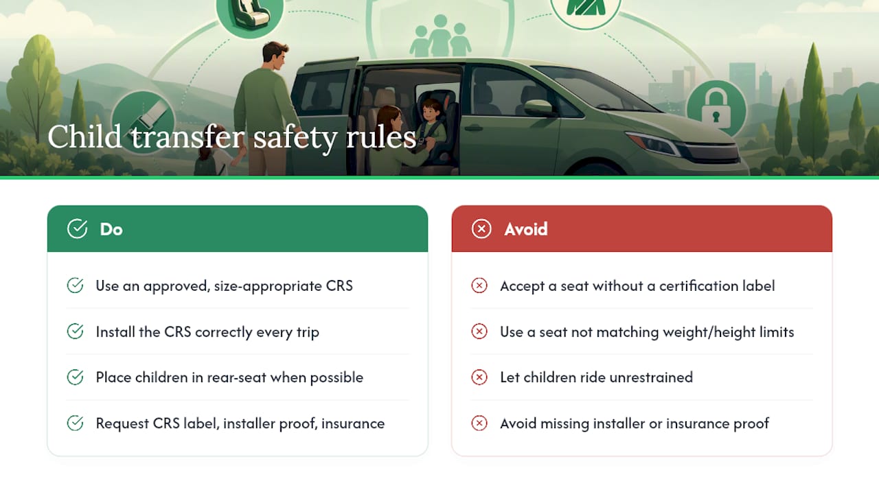 What safety rules apply when choosing a spacious transfer for kids? — overview diagram