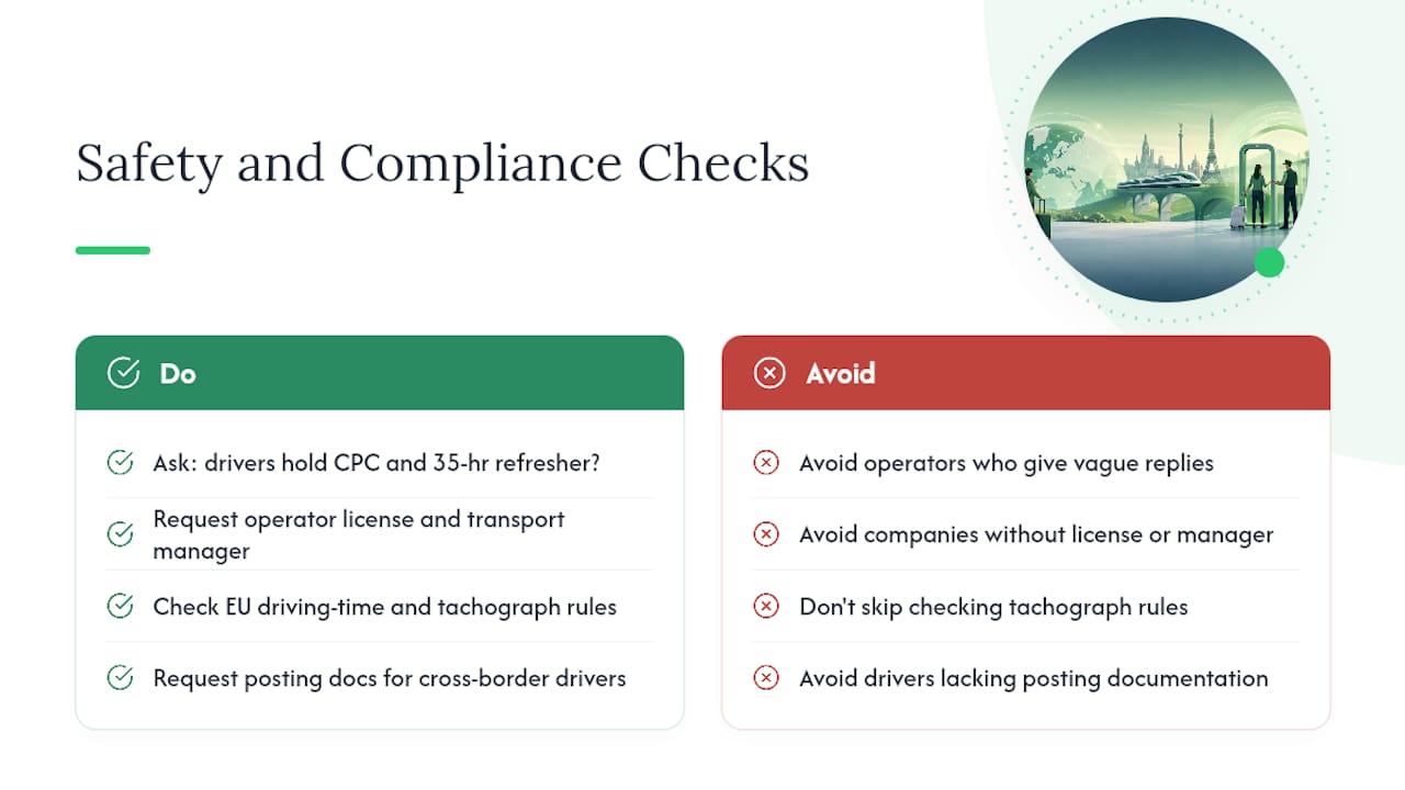 What safety and compliance signals should you look for? — overview diagram