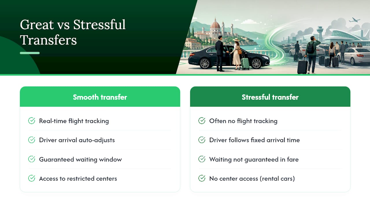 What actually separates a great private transfer from a stressful one — overview diagram