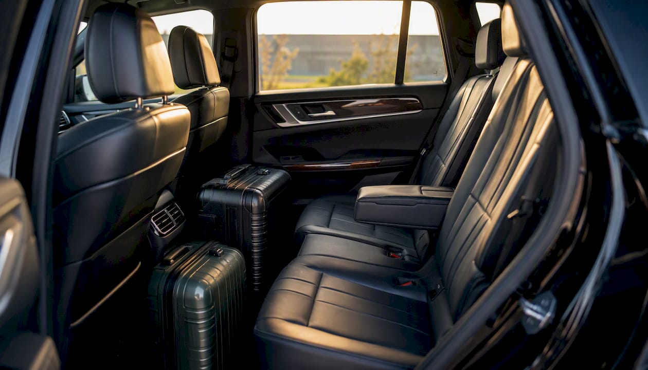 Luxury SUV interior with luggage space