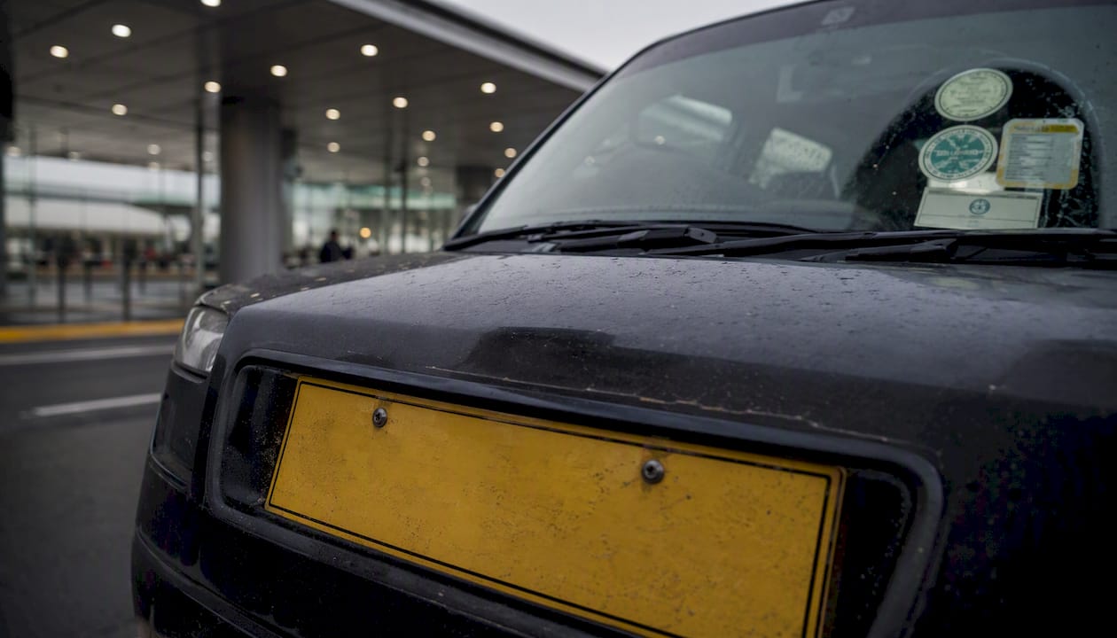 Taxi license plate and authorization stickers