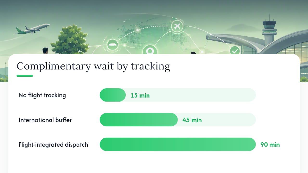 Diagram showing flight data sources and free waiting time correlation