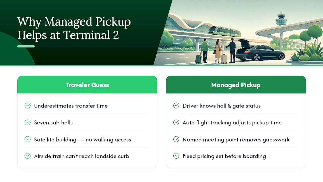 Why Terminal 2's Layout Makes Managed Pickup Worth It — overview diagram