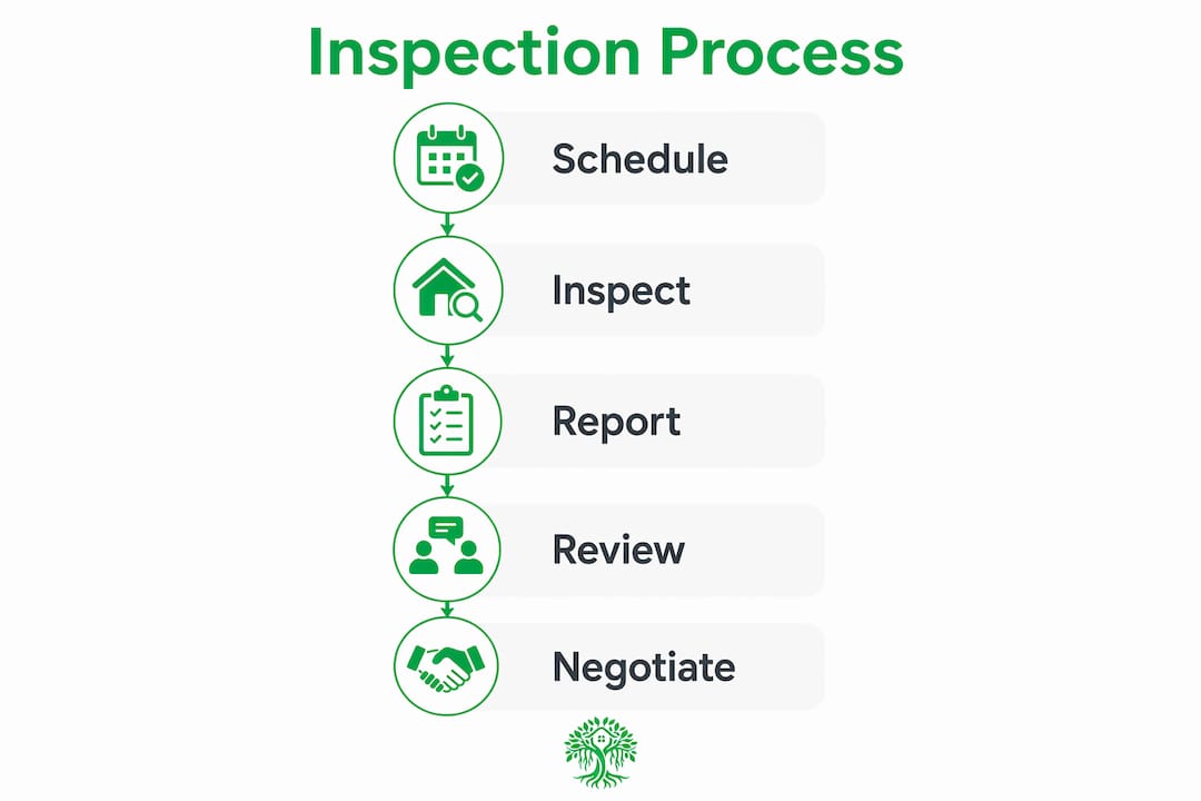 Infographic outlining home inspection process steps