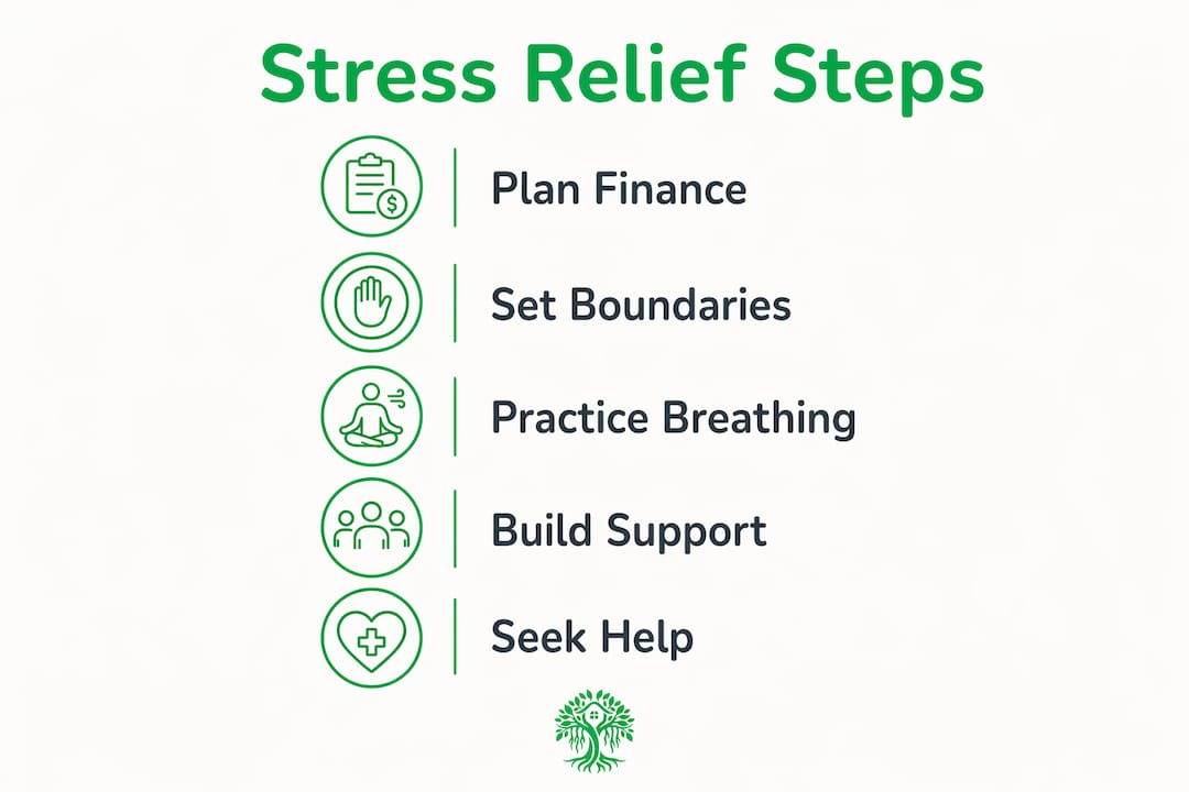 Infographic of five steps to manage homebuying stress